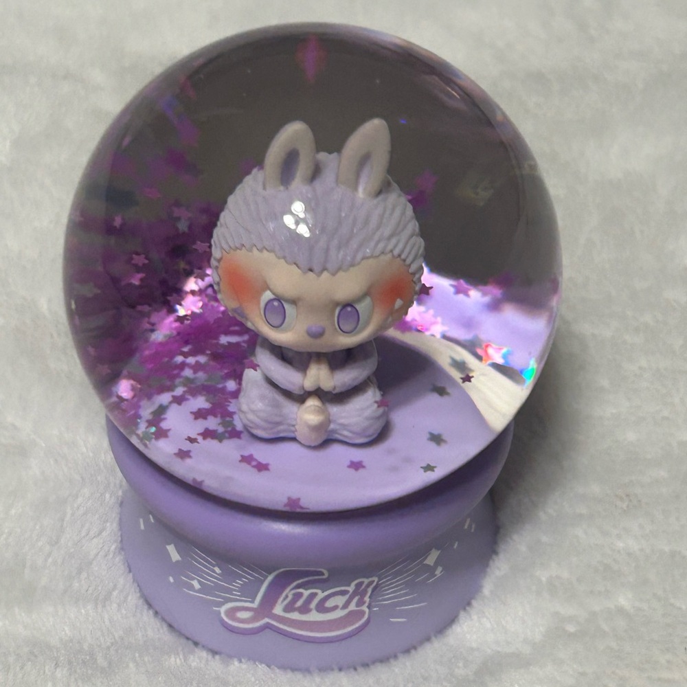 Big Into Energy Labubu Crystal Ball Blind Box Electric Snow Ball LUCK (Purple)